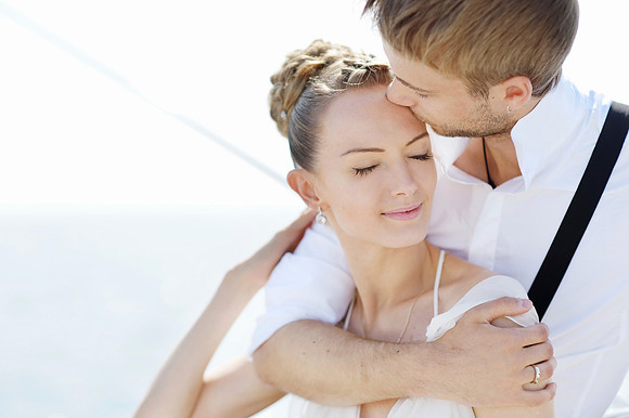 Happy bride and groom